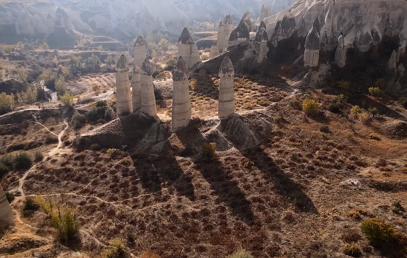 Horseback riding through the rocky valleys of Cappadocia